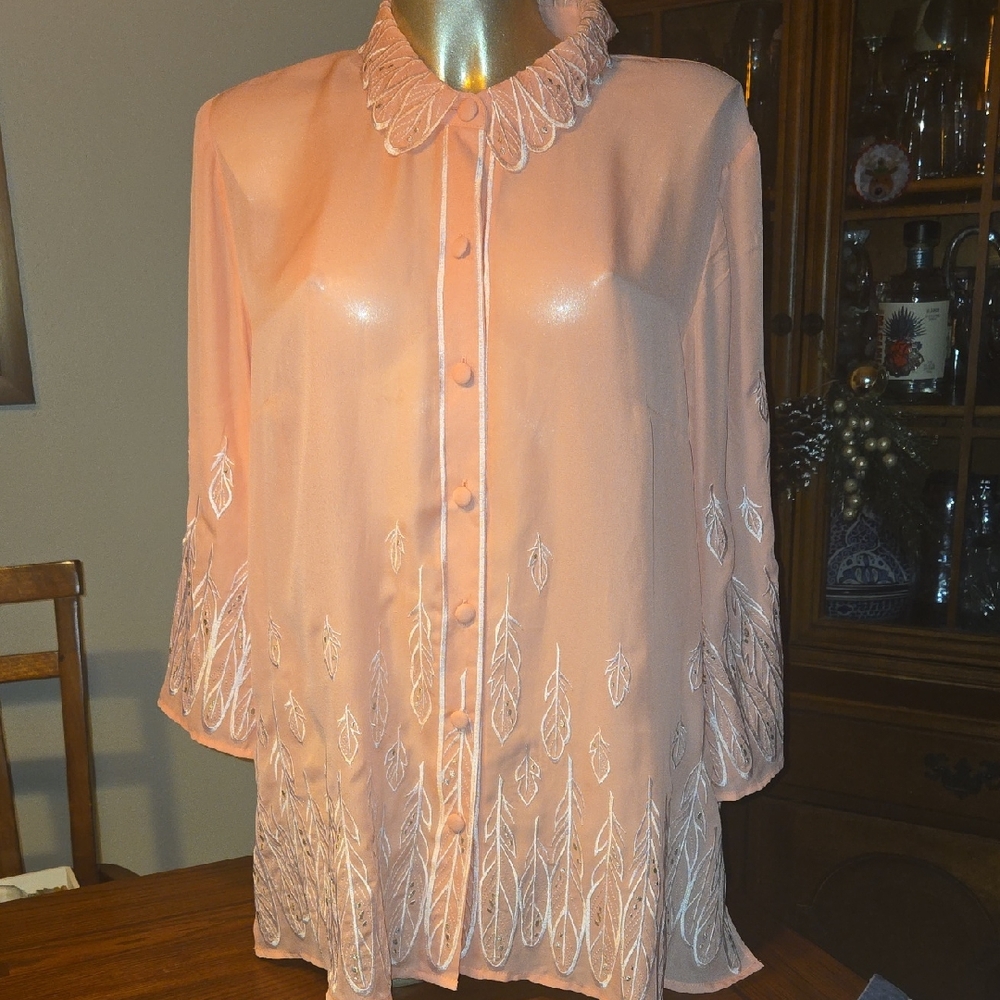 1990s Bob Mackie Wearable Art Blouse
